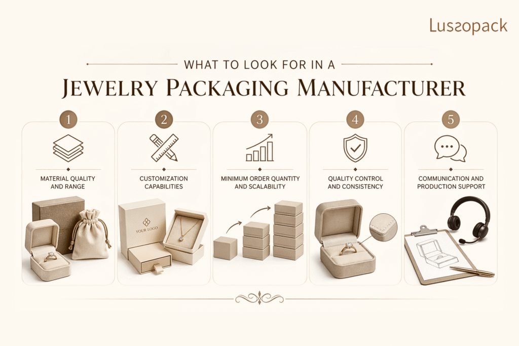 Guide to choosing a jewellery packaging manufacturer for custom jewellery boxes