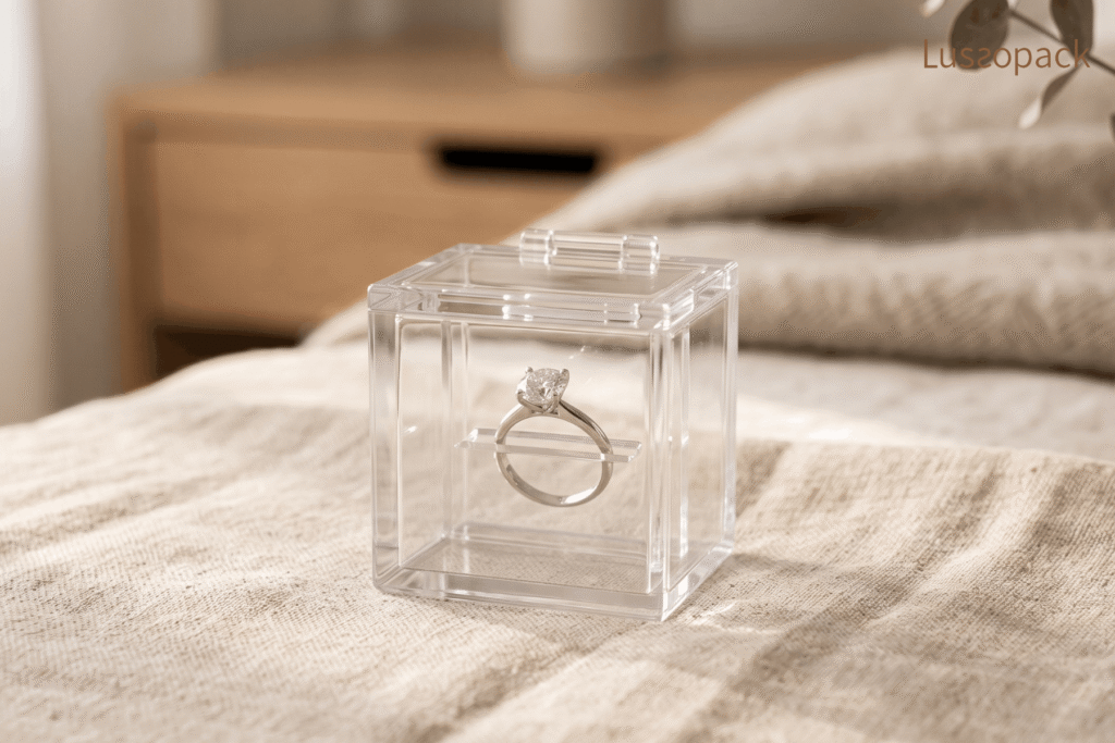 Transparent Acrylic Ring Box