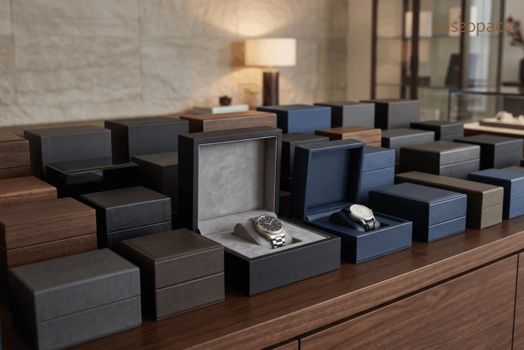 Luxury watch boxes in multiple styles for wholesale orders in Switzerland